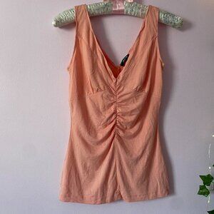 Jacob Peachy Pink Ruched Sleeveless Top